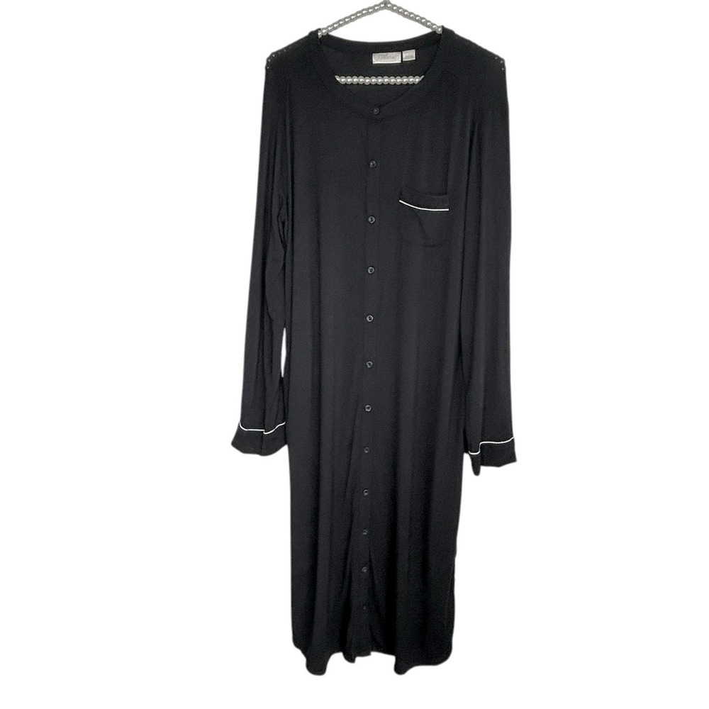 Nordstrom Sleep Shirt Small Lounge Minimalist Long Stretch‎ Soft Relax Black NEW